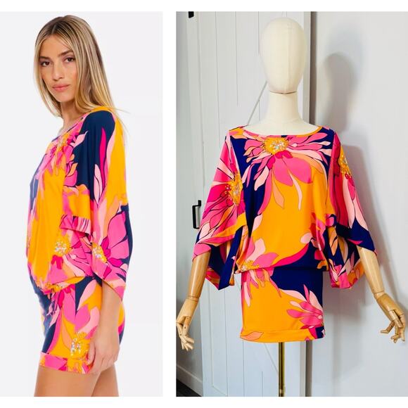 $152 NWT TRINA TURK Size Xs BREEZE DRESS TUNIC SWIM COVER UP Beach Resort Cruise - Picture 1 of 10